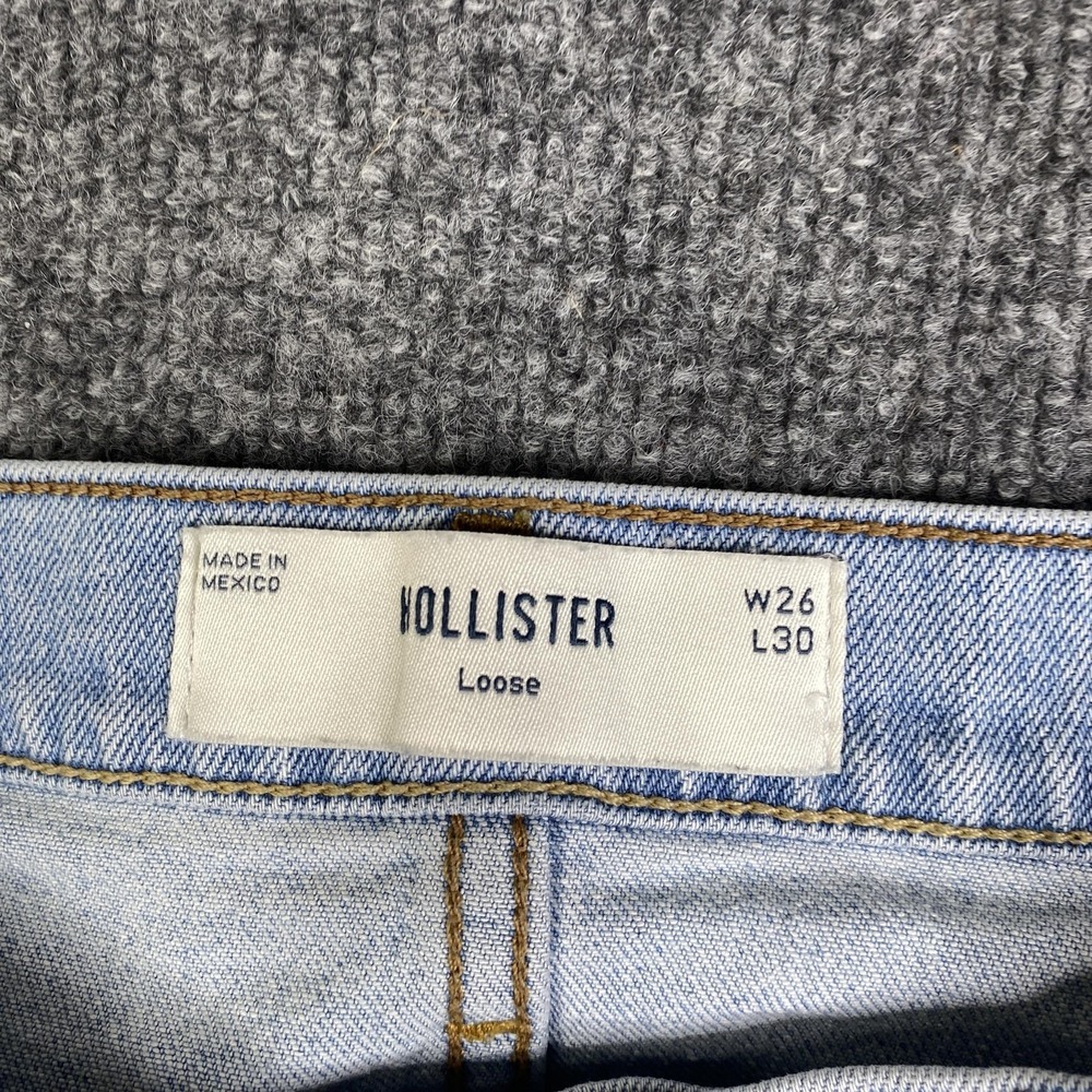 Hollister Loose Jeans Women 26x30 Light Wash Blue Carpenter Denim Double Knee - Picture 6 of 10